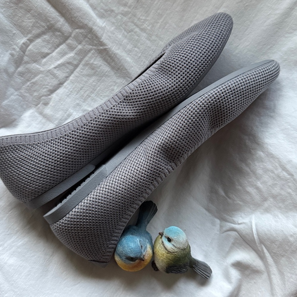 Allbirds Gray Tree Breezers Flats Women Size 9.5 Ballet Almond Toe NWOT